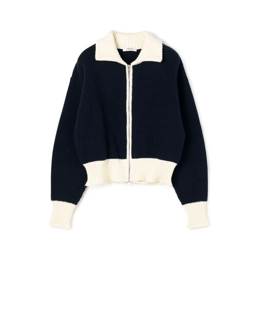 ハイブリッドコットン ジップアップブルゾン