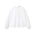 ホワイトコンビネーション ラッフルブラウス