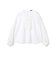 ホワイトコンビネーション ラッフルブラウス