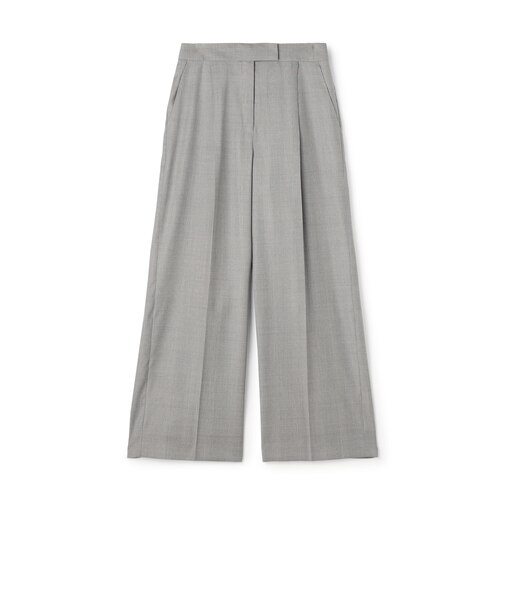 ZELANDER GLEN CHECK タックワイドパンツ