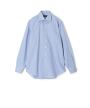 コットン ワイドスプレッドカラー ギンガムチェック ドレスシャツ