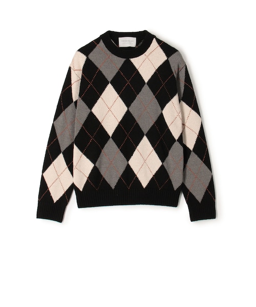 TOMORROWLAND tricot シルク アーガイル クルーネックニット｜トゥモロ