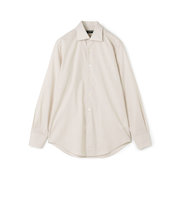 コットン ワイドスプレッドカラー ストライプドレスシャツ