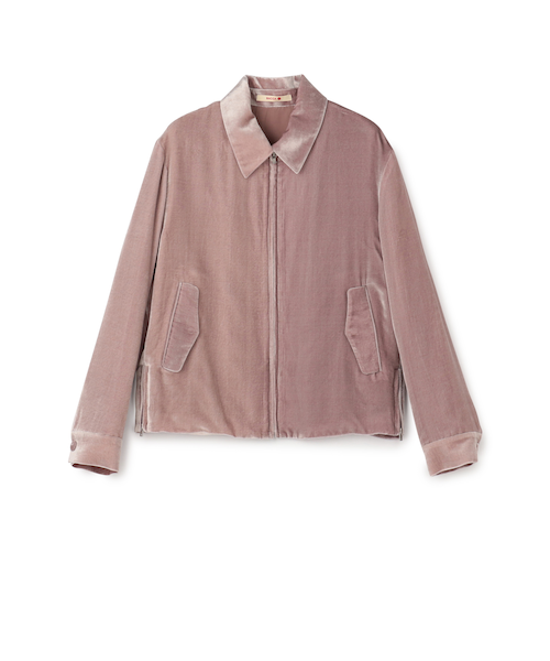 極美品★LOROPIANA★現行タグ★シルク★ロゴ★ジャケット★ブルゾン レーヨンシルクベルベット ジップアップブルゾン｜トゥモロ
