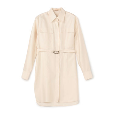 コットンバックサテン チュニックブラウス