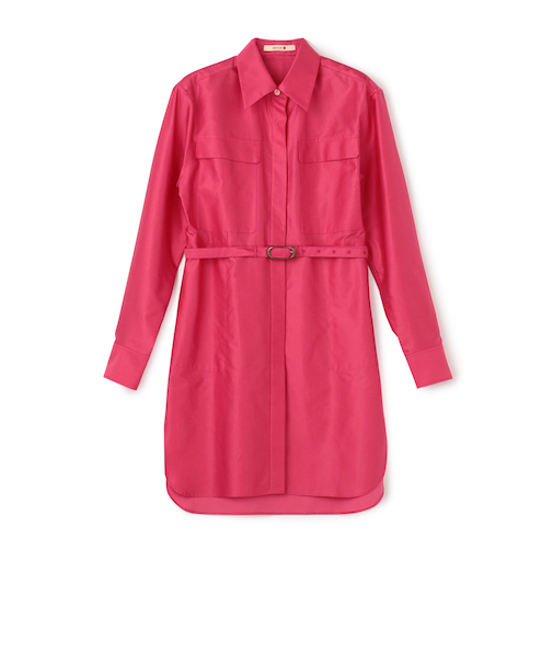 コットンバックサテン チュニックブラウス