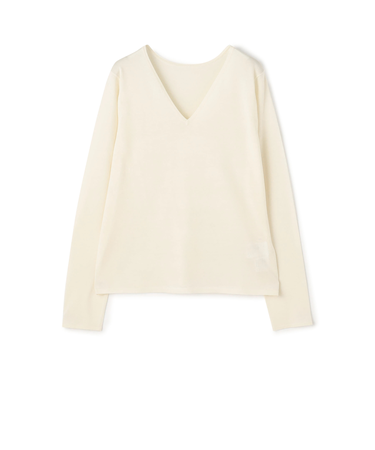 シルク Vネックプルオーバー