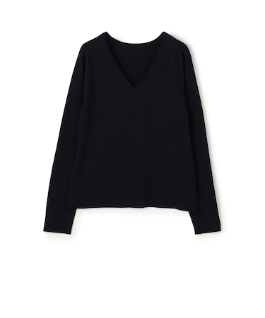 シルク Vネックプルオーバー