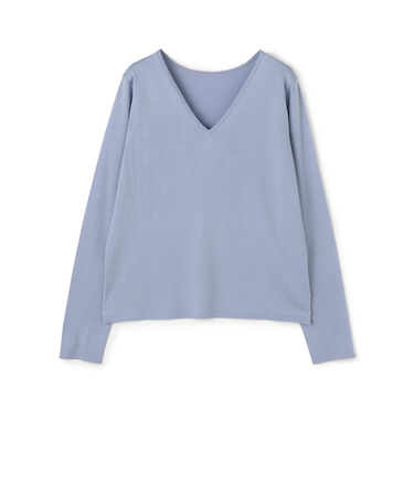 シルク Vネックプルオーバー