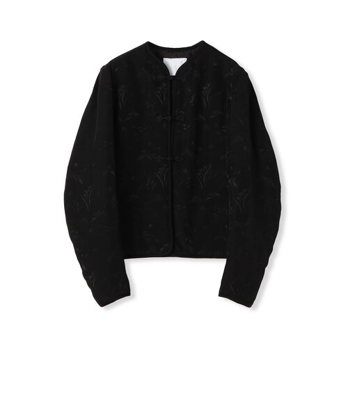 Mame Kurogouchi Viscose Rayon Floral Jacquard Silk Filling Jacket