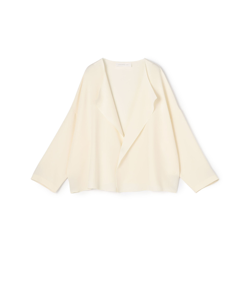 トリアセテートポリエステルダブルクロス カラーレスワイドジャケット