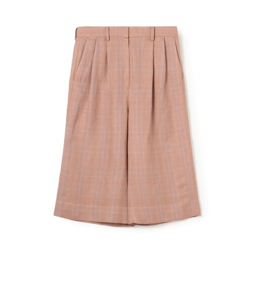 レーヨンリネン グレンチェックハーフパンツ