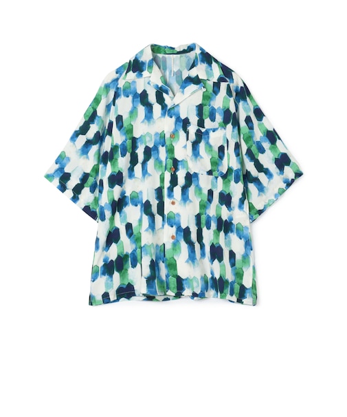 【別注】m's braque レーヨン オープンカラー ハーフスリーブシャツ