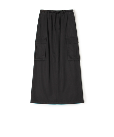 コットンレーヨンモールスキン カーゴマキシスカート