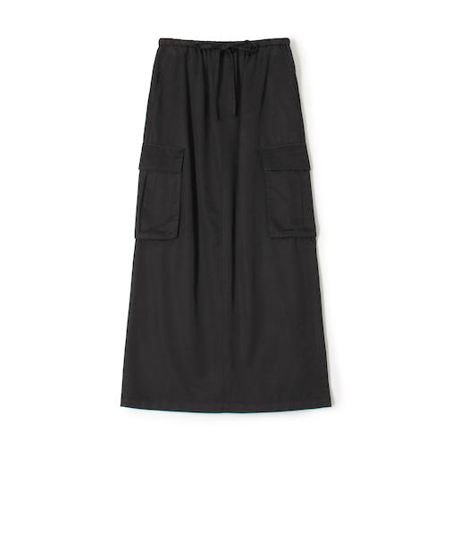 コットンレーヨンモールスキン カーゴマキシスカート