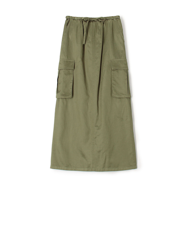 コットンレーヨンモールスキン カーゴマキシスカート