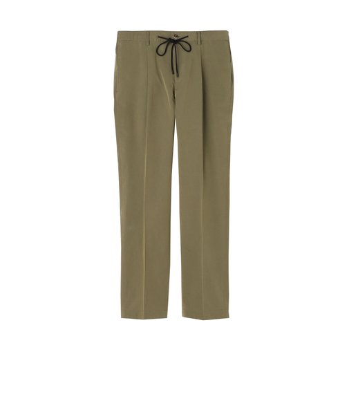 コットンナイロンシャンブレー 1プリーツ イージースラックス FABRICA