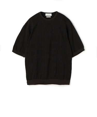 TOMORROWLAND tricot チェック柄 コットンハーフスリーブ ニット