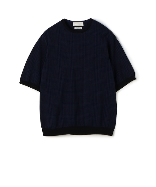 TOMORROWLAND tricot チェック柄 コットンハーフスリーブ ニット