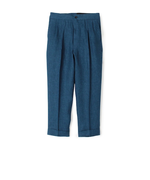 リネン バックベルト ペグトップスラックス SOLBIATI