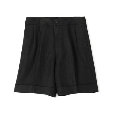 フレンチリネン バックベルト ショートパンツ