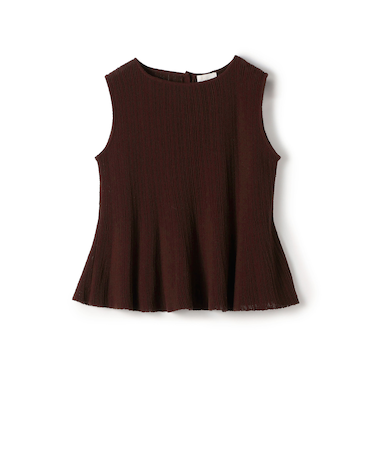 ブークレーミラノリブボーダー ノースリーブプルオーバー