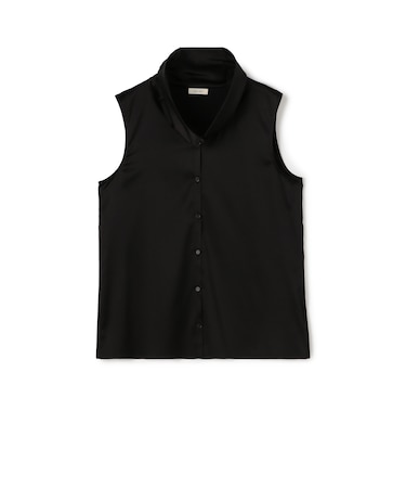 シルクストレッチサテン スカーフネックブラウス