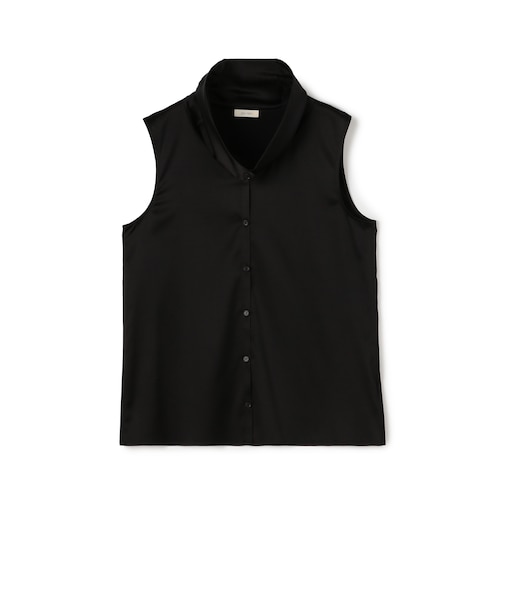 シルクストレッチサテン スカーフネックブラウス