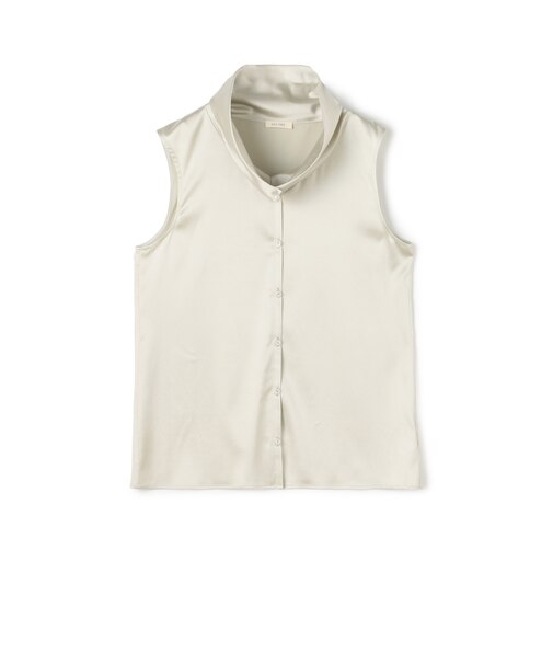 シルクストレッチサテン スカーフネックブラウス