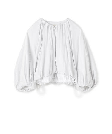 コットンストレッチポプリン クロップドバブルブルゾン