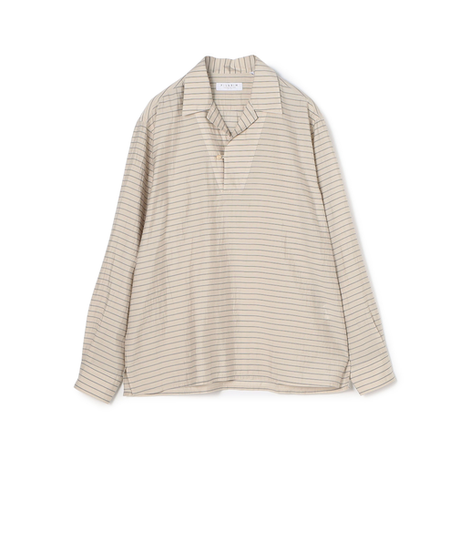 セルロールポリエステル スキッパー プルオーバーシャツ