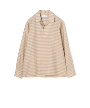 セルロールポリエステル スキッパー プルオーバーシャツ