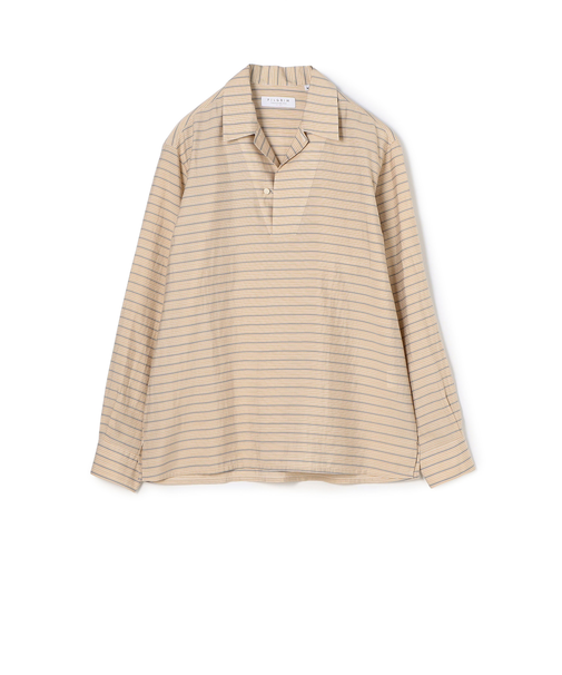 セルロールポリエステル スキッパー プルオーバーシャツ