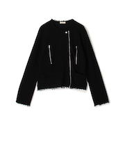 【WEB先行予約】カールヤーンニット ライダースジャケット