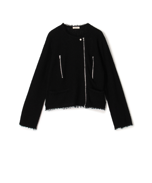 【WEB先行予約】カールヤーンニット ライダースジャケット