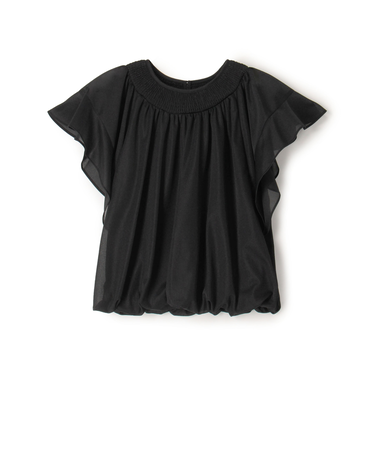 シアートリコット シャーリングネックブラウス