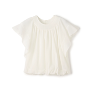 シアートリコット シャーリングネックブラウス