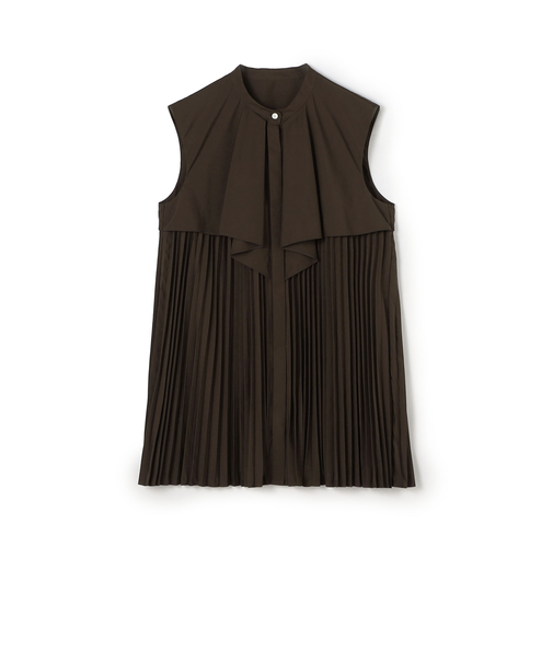 スパンブロード フロントドレープブラウス