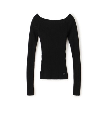 Courreges OFF SHOULDER RIB KNIT TOP
