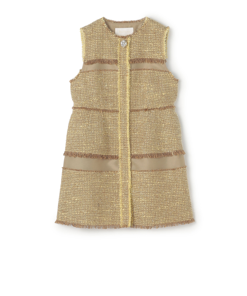 ブロッキングツイード ミドルジレ