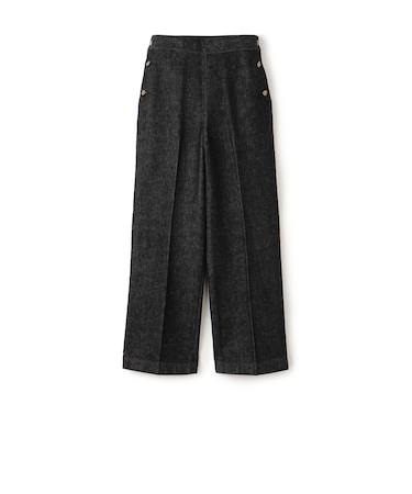 ブラックデニム セーラーパンツ