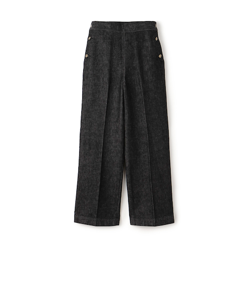 ブラックデニム セーラーパンツ