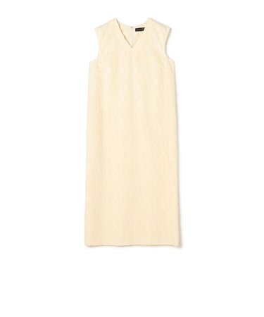 シャイニーカットジャカード Vネックワンピース