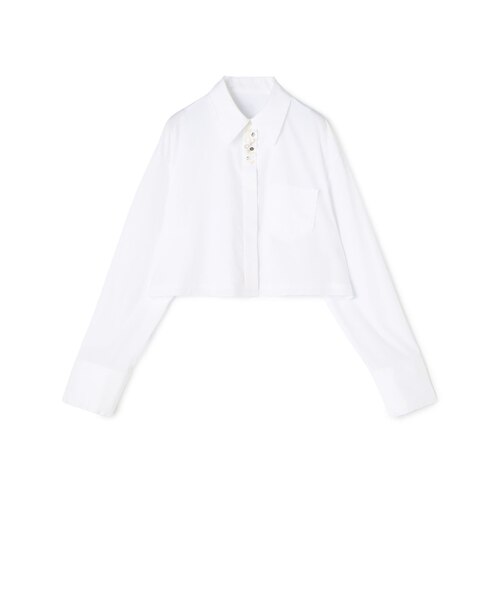 WEB先行予約】コンパクトプレーンコットン クロップドシャツ｜トゥモロ