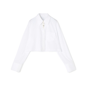 【WEB先行予約】コンパクトプレーンコットン クロップドシャツ