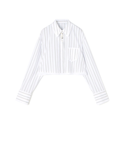 【WEB先行予約】コンパクトプレーンコットン クロップドシャツ