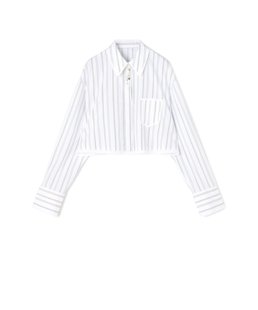 【WEB先行予約】コンパクトプレーンコットン クロップドシャツ