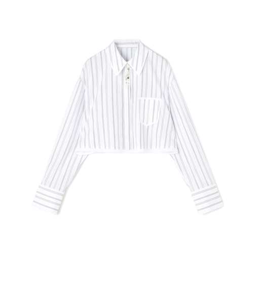 【WEB先行予約】コンパクトプレーンコットン クロップドシャツ