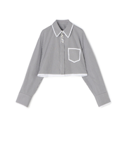 【WEB先行予約】コンパクトプレーンコットン クロップドシャツ