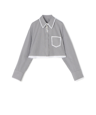 【WEB先行予約】コンパクトプレーンコットン クロップドシャツ